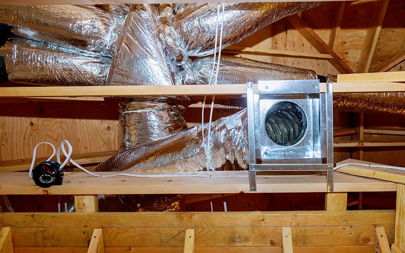Ductwork in the ceiling