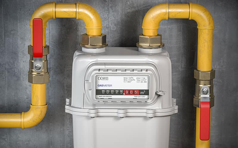 Gas lines and gas meter