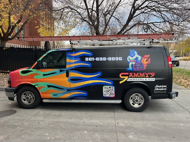 Sammy's Heating & Air company van