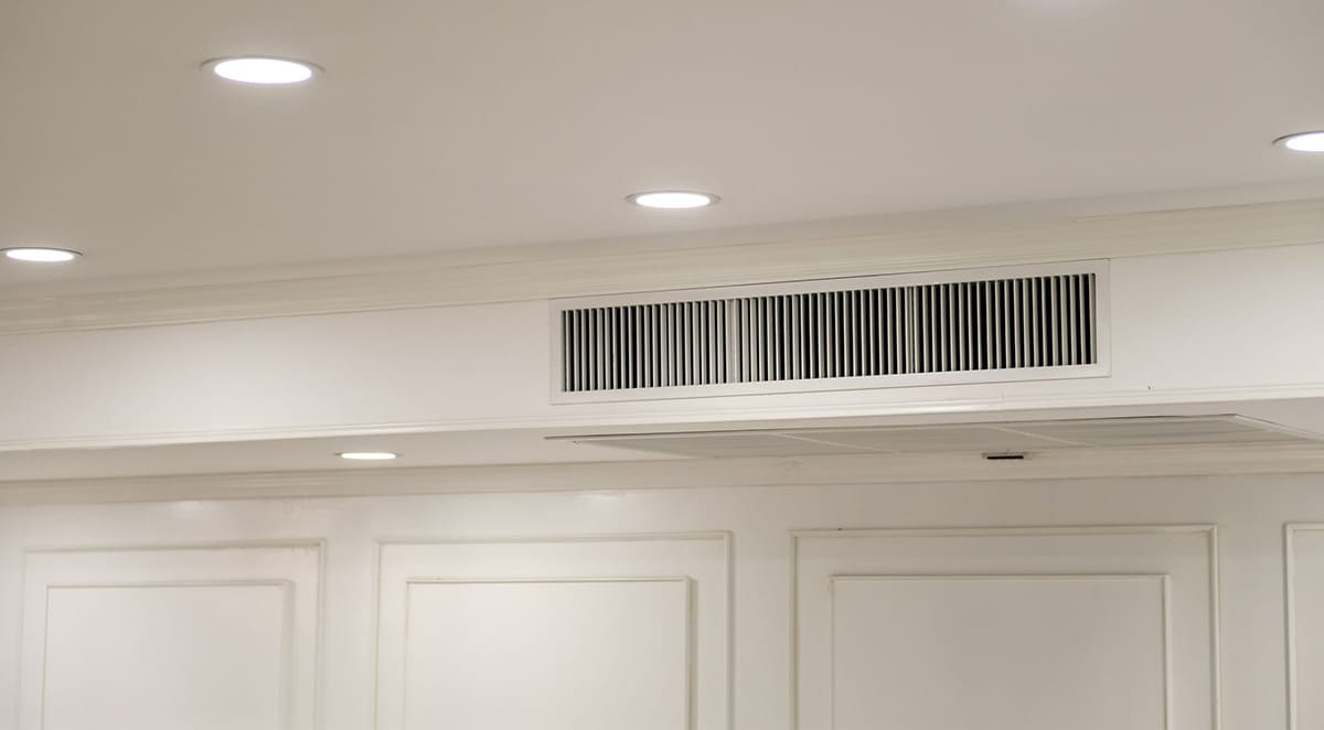 Ceiling mounted air vent in a home